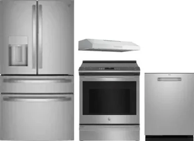 4 Piece Package Includes Refrigerator, Range, Hood And Dishwasher